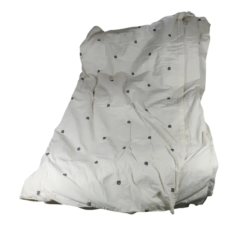 LUXE CREAM & BLACK EMBROIDERED & TASSLED ELEGANT DUVET COVER, 100% COTTON! SZ KG